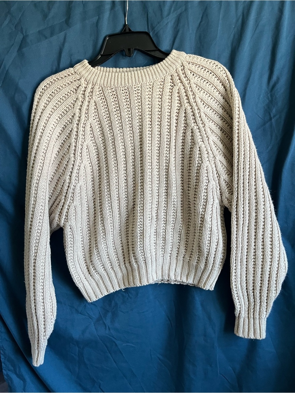 Cozy Ribbed Scoop-Neck Sweater in Cream